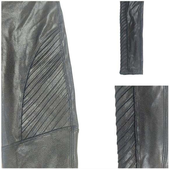 Spanx Black Faux Leather Moto Leggings - Picture 11 of 16